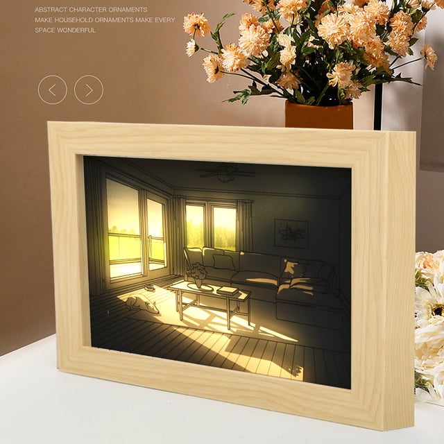 Cadre Photo Lumineux à LED, Peinture Lumineuse Décorative Simulée Moderne pour Intérieur