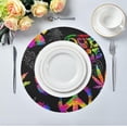 thumbnail image 5 of GZHJMY Rainbow Peace Love Sign Washable Non-Slip Round Placemat Heat Resistant Greaseproof 15.4-in Table Mat for Dinner Party BBQ(4 PCS), 5 of 6