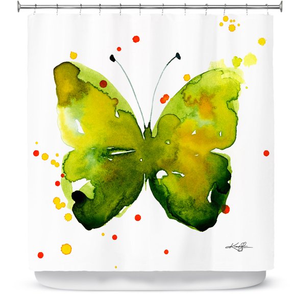Shower Curtains 70" x 93" from DiaNoche Designs by Kathy Stanion - Watercolor Butterfly 33