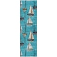thumbnail image 2 of Addison Rugs Dream Shag Premium Machine Washable Transitional Sailboat Teal Runner Rug, 2'3" x 7'6", 2 of 8