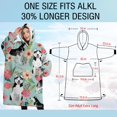 thumbnail image 4 of Oversized Wearable Blanket Hoodie,Husky and Pioneer Flower Sherpa Blanket Hoodie with Super Pockets,Super Warm Fuzzy Pullover for Women & Men, 4 of 6