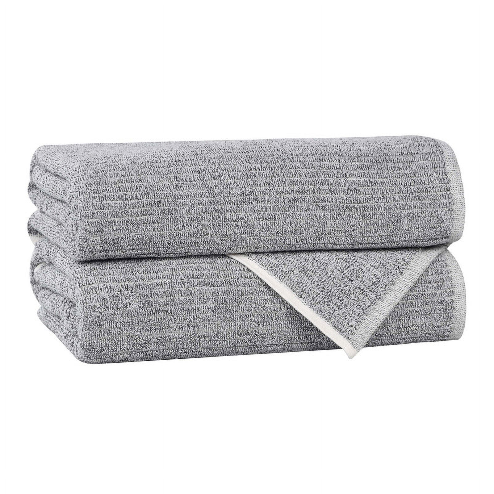 Superior Destin Viscose 2 Piece Cotton Blend Bath Towel Set, Medium Weight Soft Towels, Charcoal
