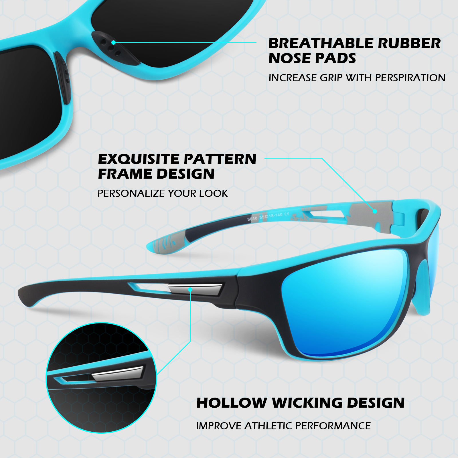Sunier Polarized Sports Sunglasses with UV400 Protection photo 5