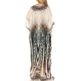 thumbnail image 2 of Sakkas Georgettina Flowy Rhinestone V Neck Long Caftan Dress / Cover Up - 17194-BlueMulti - One Size, 2 of 5