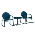 thumbnail image 1 of Crosley Furniture Griffith 3 Piece Metal Outdoor Rocking Chair Set in Navy Gloss, 1 of 13