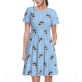 thumbnail image 1 of Disketp French Bulldog Puppy para Vestido de Manga Corta para Mujeres, Vestidos de Verano para Mujeres, Casual y Holgado para la Playa, 1 of 6