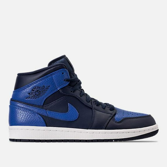 Mens Air Jordan 1 Mid Obsidian Game Royal Summit White 554724-412