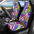 thumbnail image 3 of Qpednta Fashion Daisy Car Seat Covers Full Set for Women Automotive Accessories Universal Fit for Car,Truck,SUV,Vans Elastic Front & Rear Auto Seats Protector, 3 of 7