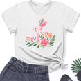 thumbnail image 4 of Cavosen Happy Easter Women's Tops Short Sleeve Tops Summer Bunny Floral Print Pullover Blouse Crewneck Holiday Shirts Vacation Festival T Shirts Casual Dressy Fashion Tees 2XL, 4 of 4