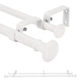 thumbnail image 4 of 5/8" Telescoping Double Curtain Rods with Trumpet Finials, 5/8" Front & 1/2" Back, Adjustable 28-48"/48-84"/84-120", Bronze Gold / Gold / Weathered White / Pewter, 4 of 12
