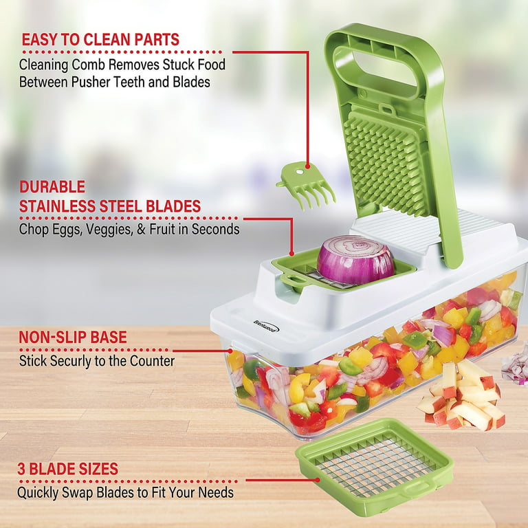 Brentwood Food Chopper and Vegetable Dicer with 6.75 Cup Storage Container  in Green in 2023