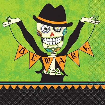Day of the Dead Halloween Party Lunch Napkins, 16ct
