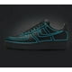 thumbnail image 1 of Custom Ni&ke Air Force 1 Black Shoes Turquoise Blue Cartoon Outline Mens Womens, 1 of 6