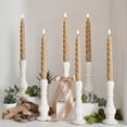 thumbnail image 7 of WYZworks 10" Flameless LED Taper Candles – Full Twisted Spiral – Sand Biege, Set of 6 – Remote, 2/4/6/8-Hr Timer (24-hr Memory), Bottom On/Off Button, Dimmable, Battery Operated, Flicker/Steady, 7 of 7