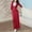 Red, variant on Women's 2 Piece Skirt Set, Full Zip Casual Long Sleeve Hoodies and Flowy Maxi Skirt Sweatshirt Dress Outfits