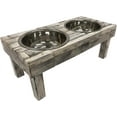 thumbnail image 6 of Huntley Pet Berjen Table Elevated Double Bowl Feeder, White Wash (Large), 6 of 13
