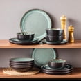 thumbnail image 4 of MALACASA 16 Piece Dinnerware Set, Stoneware Tableware Set For 4, Dark Green Dishes Plate, 4 of 7