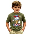 thumbnail image 4 of Ruiwill Toddler Boys Tops Baseball Print Crew Neck Short Sleeve Tees Summer Stretchy School Casual Boy Tops Size 2-3 Years Army Green, 4 of 4