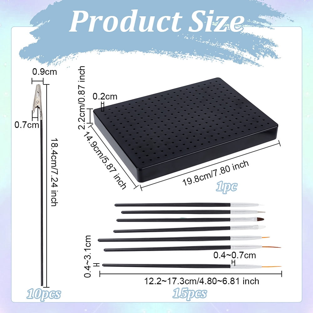 Plastic Iron Clip Sticks Base Set Model Holder for Painting Airbrush Fits for Air Spray Booth with Nail Art Sculpture Pen Brushes Mixed Color