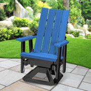 American Furniture Classics Model 410BBK Brandon Swivel Glider in Blue on a Black Base