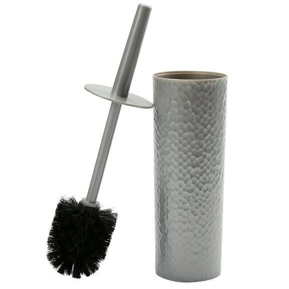 Bath Bliss Hammered Texture Toilet Brush in Silver