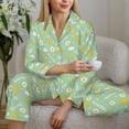 thumbnail image 6 of Fotbe Easter with eggs and flowers Pattern Long Sleeve Pajama Set for Women,Sleepwear Set,2-piece Loungewear Set,Soft PJs Comfy Nightwear with Pockets-XX-Large, 6 of 7