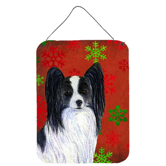 Papillon Red and Green Snowflakes Holiday Christmas Wall or Door Hanging Prints