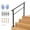 Matte Black 4 Steps, variant on Kicctian Outdoor Handrail, 6 Steps Adjustable Metal Railing, Non-Slip, Easy DIY Installl for Porch, Deck, or Indoor Stairs, Matte Black