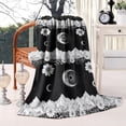 thumbnail image 2 of Black White Moon Flower Mountain Pattern Blanket,Comfortable Soft Lamb Wool Throw Blanket,All Season,Warm Lightweight Blankets for Sofa Bed Couch Living Room Chair,60"x80", 2 of 4