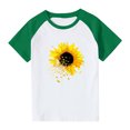 thumbnail image 2 of Feancey T-Shirts Graphiques d'Été pour Garçons, Décontractés, Imprimé Tournesol, Col Rond, Manches Courtes Raglan, T-Shirts Amples pour Enfants, Filles, Bébés, Liquidation Printemps 2025, Vert, 5 Ans, 2 of 10