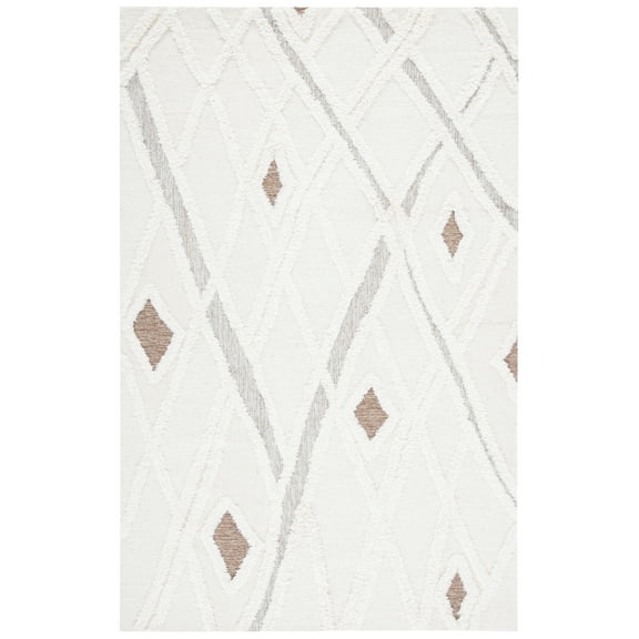SAFAVIEH Casablanca Amelia Diamond Area Rug, Ivory/Brown, 3' x 5'