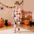thumbnail image 5 of TOWED22 Girls Boys Halloween Pajamas Pumpkin Ghost Graphic Cotton Planet Pjs Toddler 2 Piece Sleepwear Kids Clothes Set(Light Gray,2-3 Y), 5 of 9