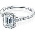 thumbnail image 4 of Kobelli 14k Gold Emerald Cut Forever One Moissanite Halo Engagement Ring DEF/VS, DEF/VS, 4 of 4