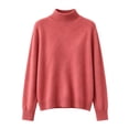 thumbnail image 6 of CBASIHI Womens Sweater Mock Neck Casual Knitted Long Sleeve Fall Sweater for Women Watermelon Red L, 6 of 7