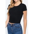 thumbnail image 3 of Women's Casual Crew Neck Crop Top ? Short Sleeve T-Shirt Design, 3 of 4