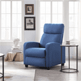 thumbnail image 2 of Alden Design Modern Adjustable Fabric Recliner with Footrest, Set of 2, Blue, 2 of 9