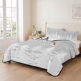thumbnail image 2 of Quilts Twin Size Bedding Set, Grey Christmas Trees Lightweight Quilted Comforter, Winter Xmas Snowflakes Pine Forest Soft Reversible Bedspread Coverlet with Pillow Covers for All Season, 68" x 86", 2 of 9