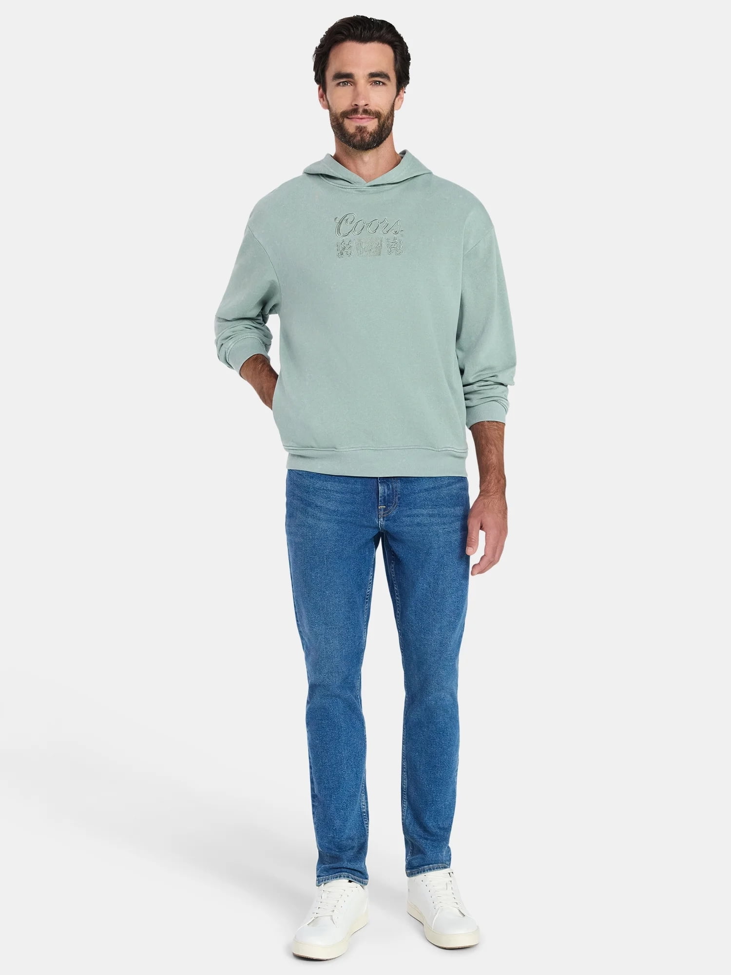 Coors Men's and Big Men's Front Back Graphic Mineral Wash Hoodie, Sizes XS-5XL