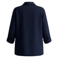 thumbnail image 4 of PBFRDSJ Tops for Women Trendy Summer Classic Pleated Textured Cotton Linen Jacket Single-Breasted Lapel Long Sleeve Cardigan Business Casual Work Outwear, 4 of 5
