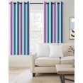 thumbnail image 2 of Blue Purple Stripe Blackout Curtains, Light Blocking Print Window Curtains, Gradient Geometric Vertical Striped Thermal Insulated Window Drapes for Living Room Kitchen Cafe 2 Panels, 55"W x 39"L, 2 of 9