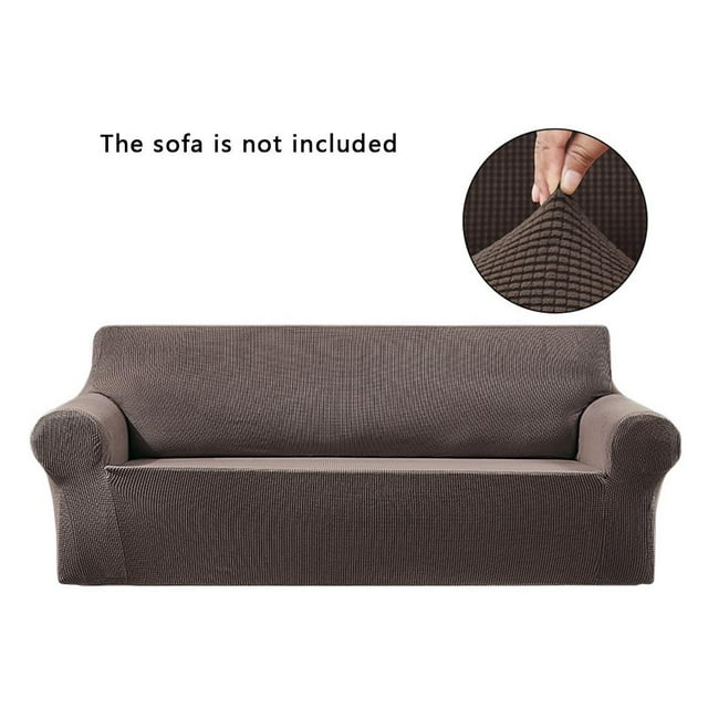 Stretch Sofa Slipcover Elastic Couch Cover Washable Protection Scratch-resistant Furniture Protector for Kids Pets, Brown