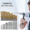 thumbnail image 1 of Juego de brocas de acero de alta velocidad para carpintería broca helicoidal HSS de 100 Uds Ndcxsfigh nuevos, 1 of 8