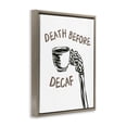 thumbnail image 3 of Stupell Industries Death Before Decaf Skeleton Brown Framed Floater Canvas Wall Art design by JJ Design House LLC, 21 x 17, 3 of 9
