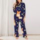 thumbnail image 2 of Balery Corgi Lying With Moons And Stars Conjunto de Pijama con Estampado para Mujer, Conjunto de Dos Piezas con Manga Larga, Ropa de Dormir Suave con Bolsillos, Pijamas Cómodos-Medium, 2 of 7