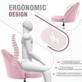 thumbnail image 3 of Homall Home Office Chair Adjustable Vanity Chairs Mid Back Rolling Task Chairs for Bedroom, Living Room or Study, Pink, 3 of 7