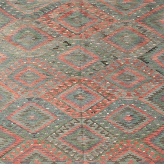 Ahgly Company Machine Washable Indoor Square Contemporary Rust Pink Area Rugs, 4' Square