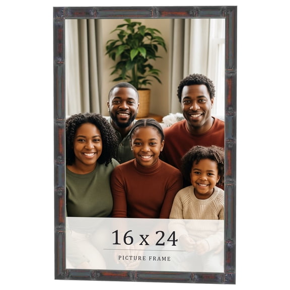16x24 Frame Brown Bamboo with Dark Coffee/Walnut Finish | Solid Wood Picture Frame Width 0.75