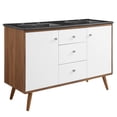 thumbnail image 1 of Modway Transmit 48" Double Sink Bathroom Vanity in Walnut Black, 1 of 11