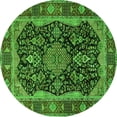 thumbnail image 1 of Ahgly Company Indoor Round Persian Green Traditional Area Rugs, 3' Round, 1 of 1