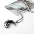 thumbnail image 5 of HZMAN Mens Women Gothic Retro Moon Crescent Skull Stainless Steel Pendant Necklace 22+2 Inch Chain (Silver), 5 of 6